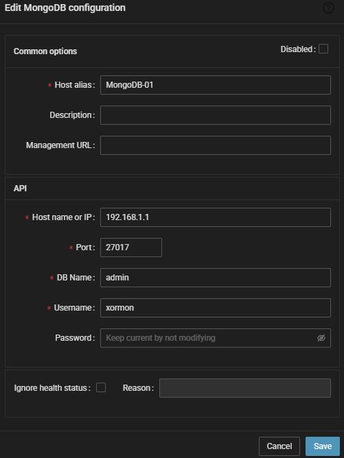 MongoDB monitoring configuration