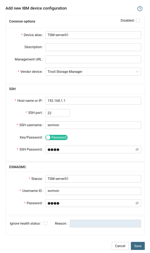 IBM Spectrum Protect TSM monitoring