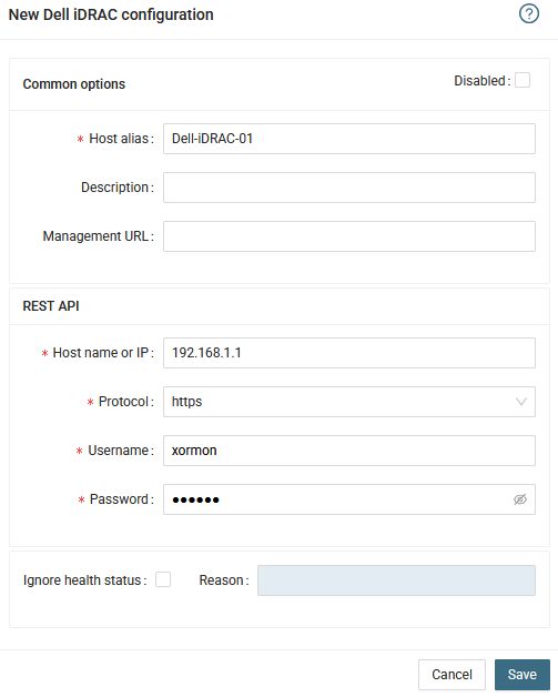 Dell iDRAC Server Service Processor monitoring cfg