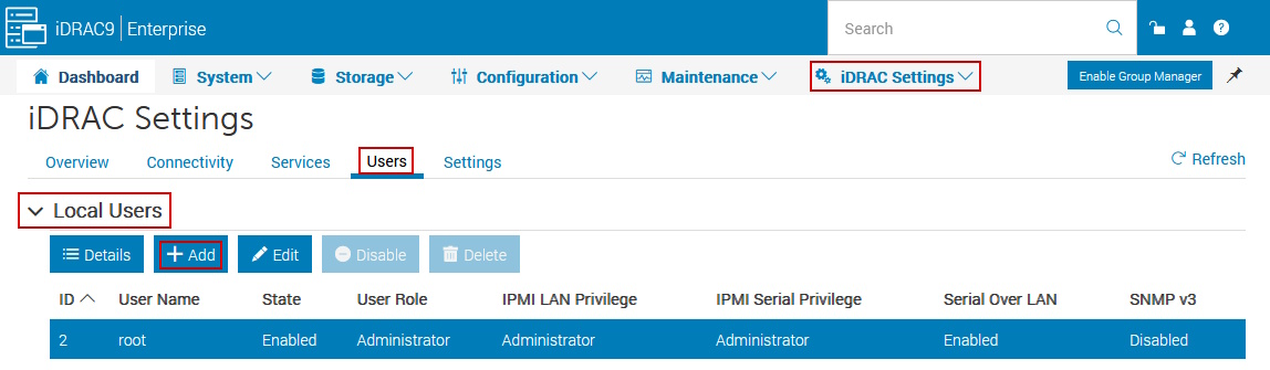 Dell iDRAC Server Service Processor monitoring cfg