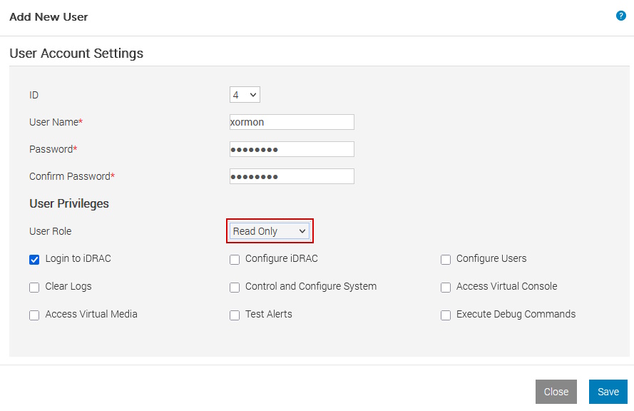 Dell iDRAC Server Service Processor monitoring cfg