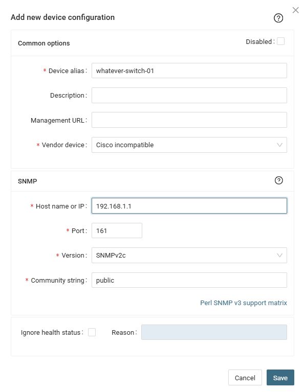 Cisco LAN monitoring non Cisco