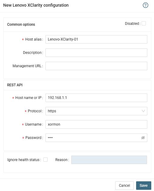 Lenovo XClarity Server Service Processor monitoring cfg