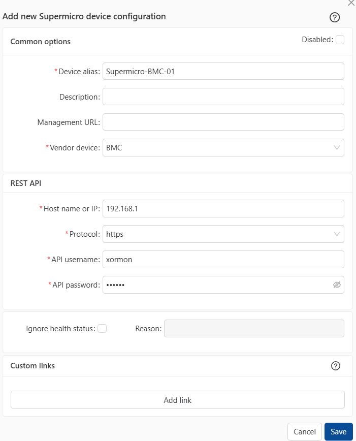 Supermicro Service Processor monitoring cfg