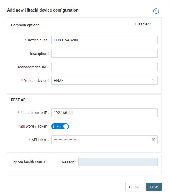Hitachi HNAS Storage monitoring