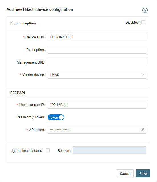 Hitachi HNAS Storage monitoring