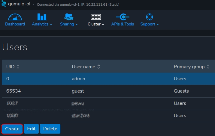 Qumulo Storage Monitoring: User Management 2