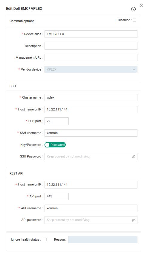 Dell EMC VPLEX Storage monitoring