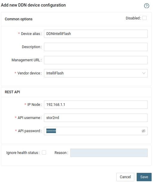 DDN IntelliFlash Storage monitoring