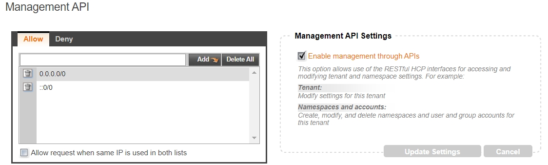 Storage user management access