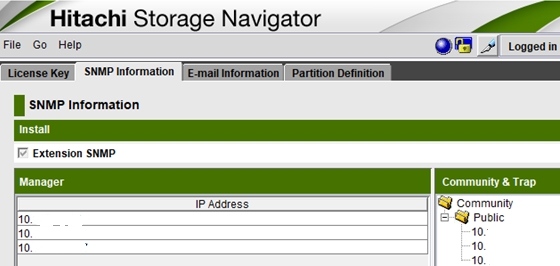 Hitachi HUS-VM SNMP setup