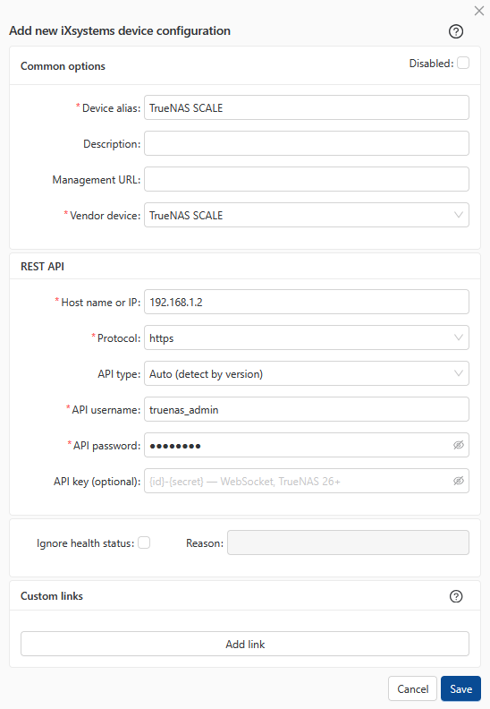 TrueNAS SCALE monitoring