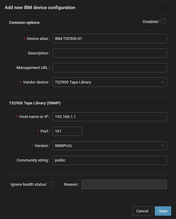 IBM TS 2/3k tape library  monitoring