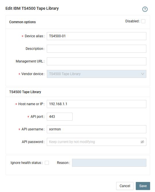 IBM TS tape library  monitoring